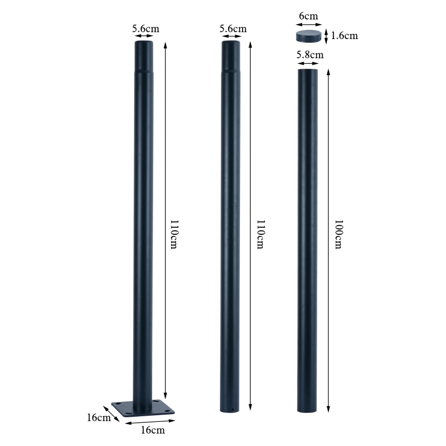 Brilagi - Lampă stradală LED URBANSPARK pentru exterior cu stâlp de 3 m, 120W/230V, antracit, IP65