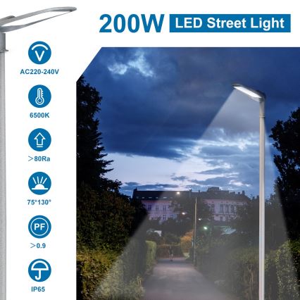Lampă stradală LED Aigostar SLIM, 200 W, 230 V, 6500 K, IP65