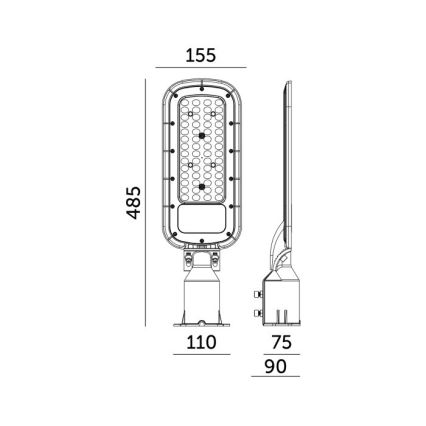 Lampă stradală LED BRELUXO 100 W/230 V 4000 K IP65