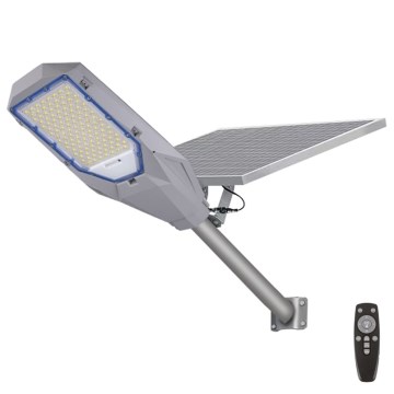 Lampă stradală LED reglabilă cu senzor de amurg și panou solar LED/200W/20000 mAh 6500K IP65 gri
