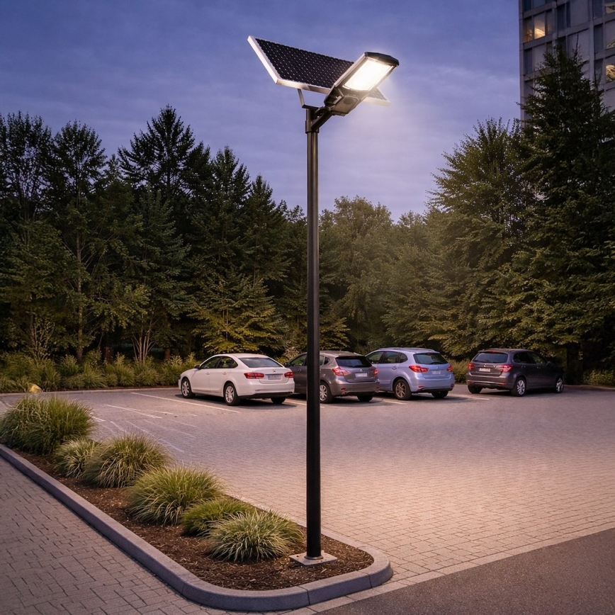 Lampă stradală LED reglabilă cu senzor și panou solar KOBRA LED/400W/3,2V 24000 mAh IP65 antracit + telecomandă