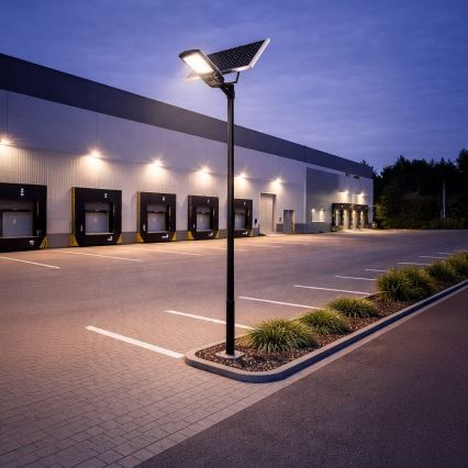 Lampă stradală LED reglabilă cu senzor și panou solar KOBRA LED/400W/3,2V 24000 mAh IP65 antracit + telecomandă