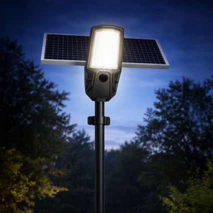 Lampă stradală LED reglabilă cu senzor și panou solar KOBRA LED/400W/3,2V 24000 mAh IP65 antracit + telecomandă