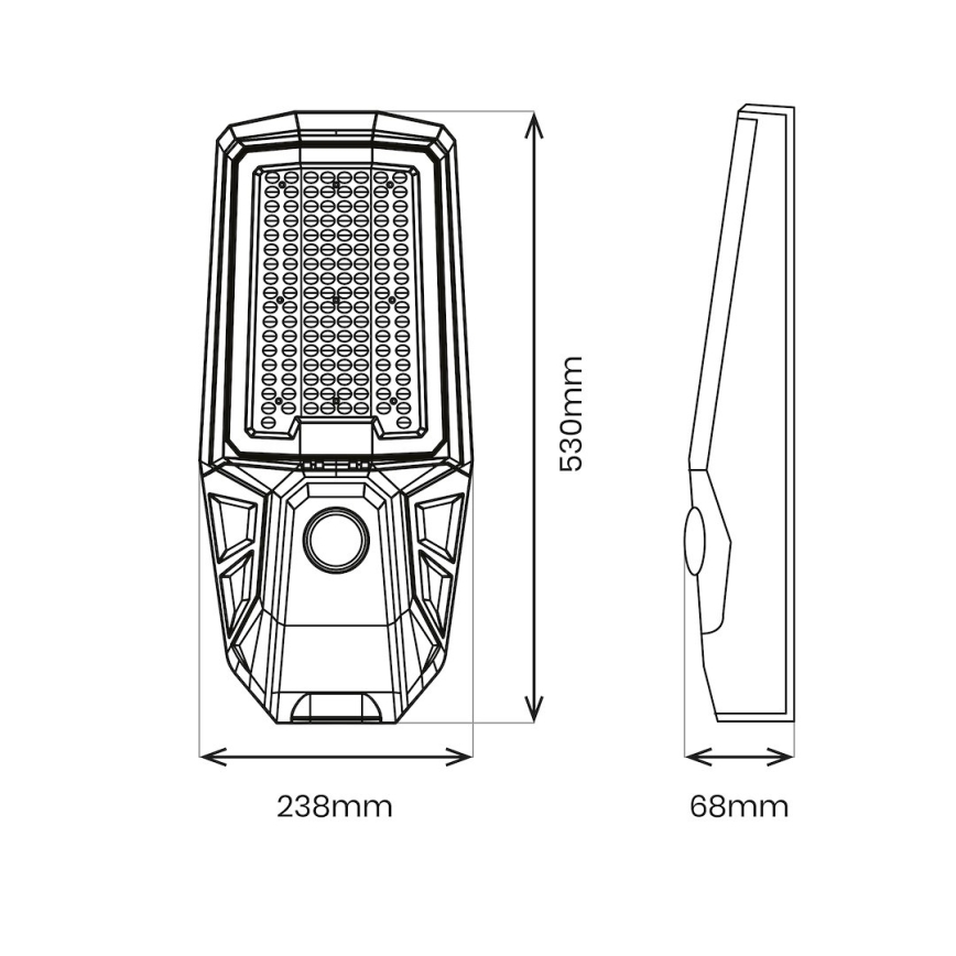 Lampă stradală LED reglabilă cu senzor și panou solar KOBRA LED/400W/3,2V 24000 mAh IP65 antracit + telecomandă