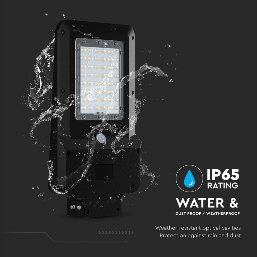 Lampă stradală solară cu senzor LED/20W/7,4V IP65 5400 mAh