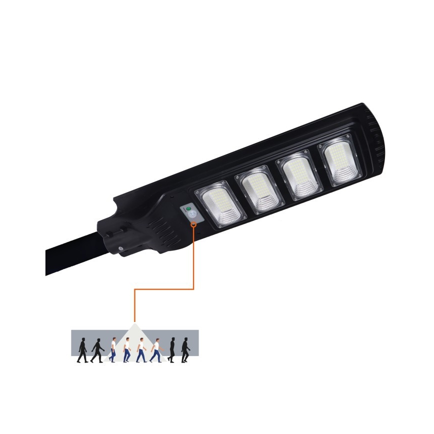 Lampă stradală solară LED reglabilă cu senzor URBI, 11W, 3,2V, 6500K, 15000 mAh, IP54 + telecomandă