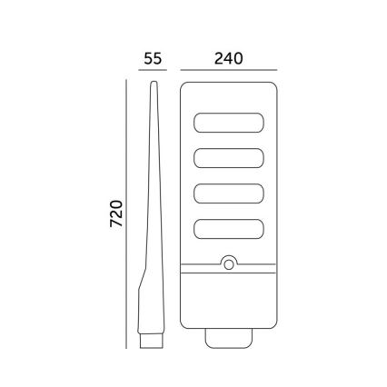 Lampă stradală solară LED reglabilă cu senzor URBI, 11W, 3,2V, 6500K, 15000 mAh, IP54 + telecomandă