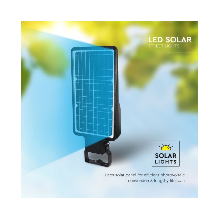 Lampă stradală solară LED cu senzor LED/40W/9,6V IP65 6000K 12000 mAh + telecomandă