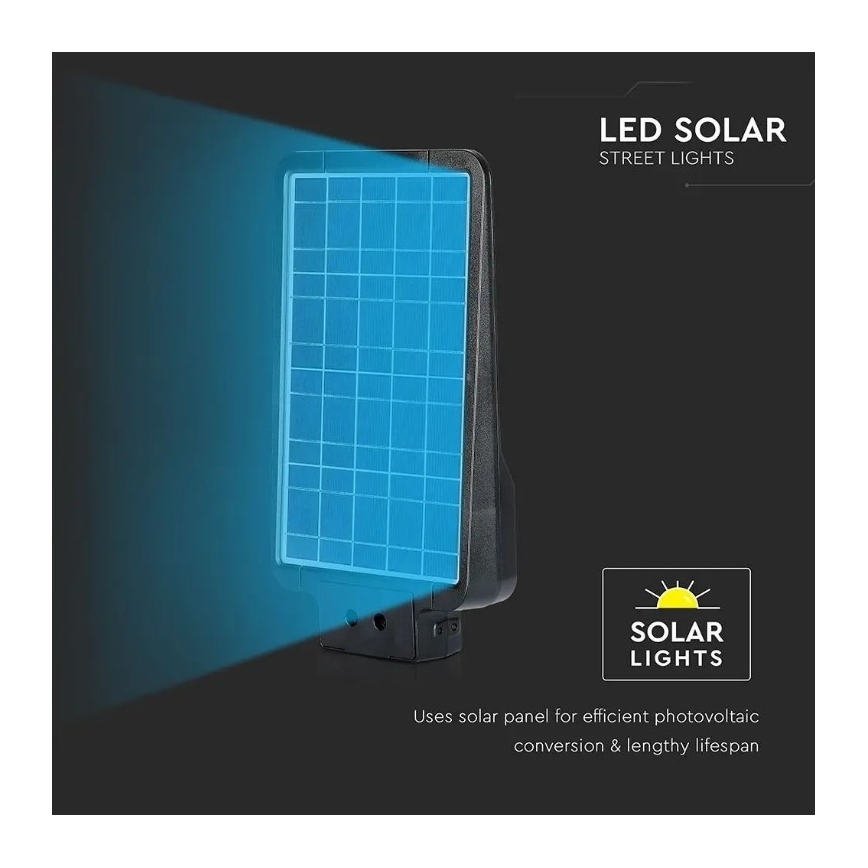 Lampă stradală solară LED cu senzor LED/15W/7,4V 4000K IP65 10800 mAh
