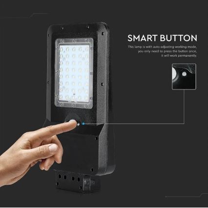 Lampă stradală solară LED cu senzor LED/15W/7,4V 4000K IP65 10800 mAh