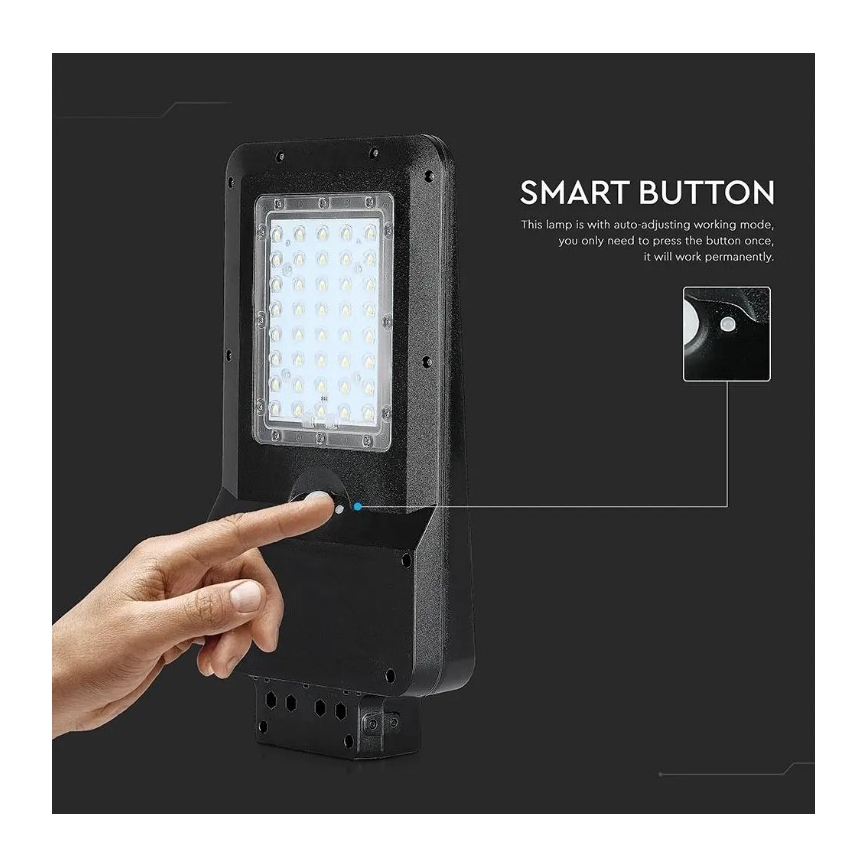 Lampă stradală solară LED cu senzor LED/15W/7,4V 4000K IP65 10800 mAh