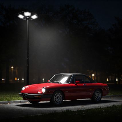 Lampă stradală solară LED reglabilă cu senzor LED/22W/6V 18000 mAh 6500K IP65 neagră + telecomandă