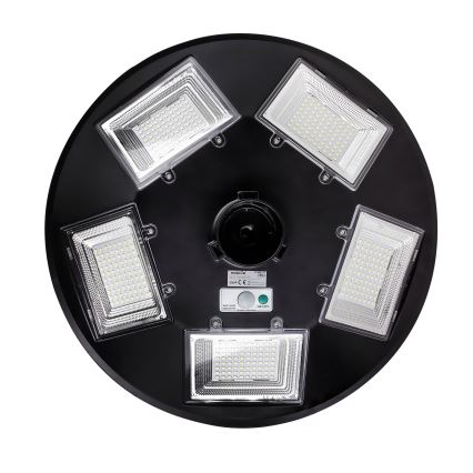 Lampă stradală solară LED reglabilă cu senzor LED/22W/6V 18000 mAh 6500K IP65 neagră + telecomandă