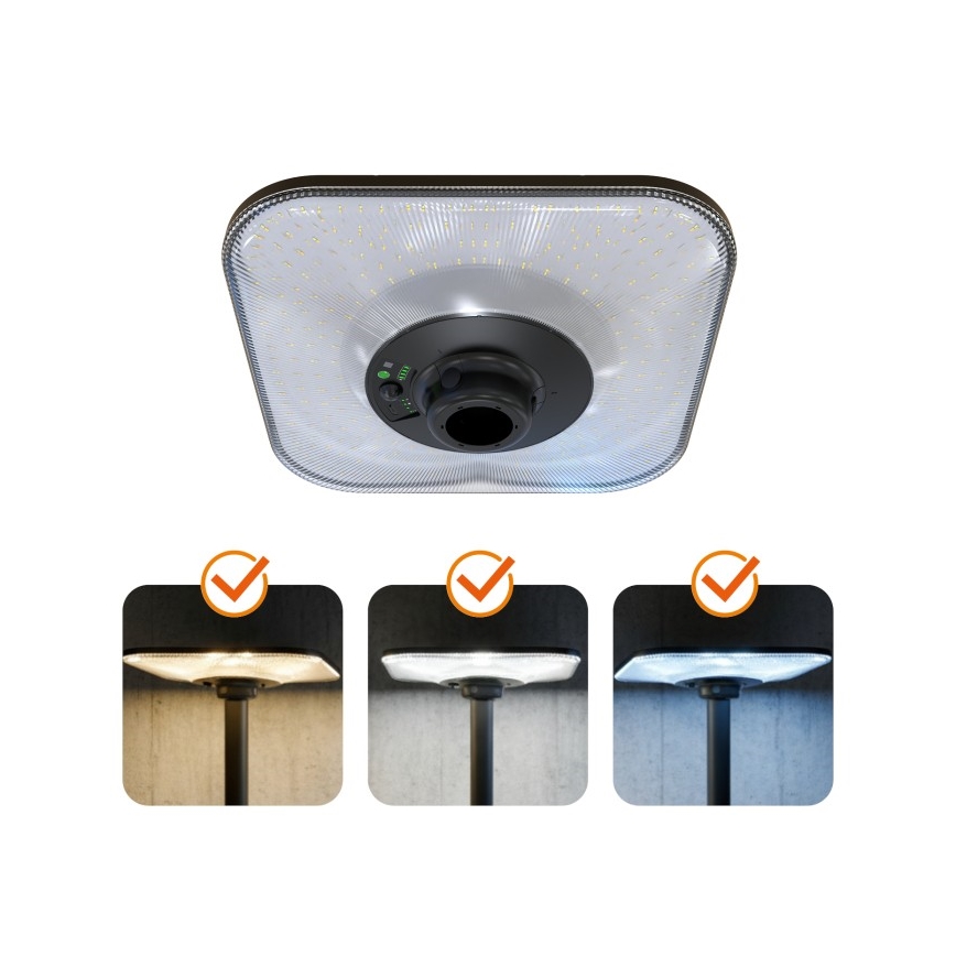 Lampă stradală solară LED cu senzor SOLSUMI LED/25W/3,2V 3000/4000/6500K IP54 24000 mAh + telecomandă