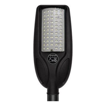 Lampă stradală solară LED dimabilă cu senzor VENICE LED/50W/3,2V 4000 mAh IP65 neagră + telecomandă