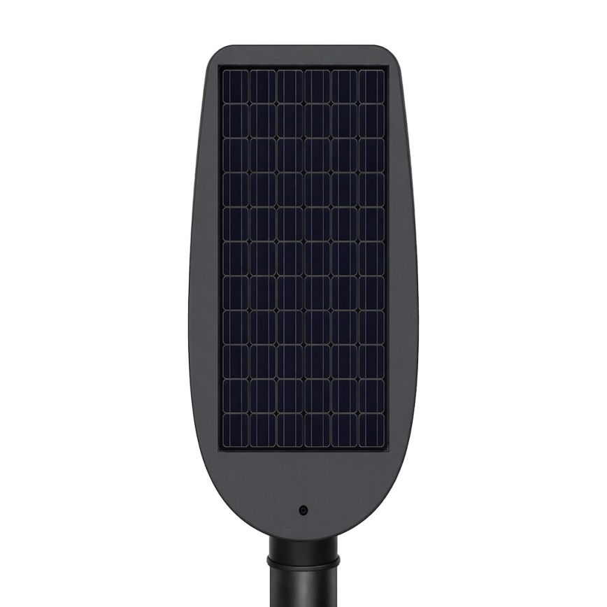 Lampă stradală solară LED dimabilă cu senzor VENICE LED/50W/3,2V 4000 mAh IP65 neagră + telecomandă