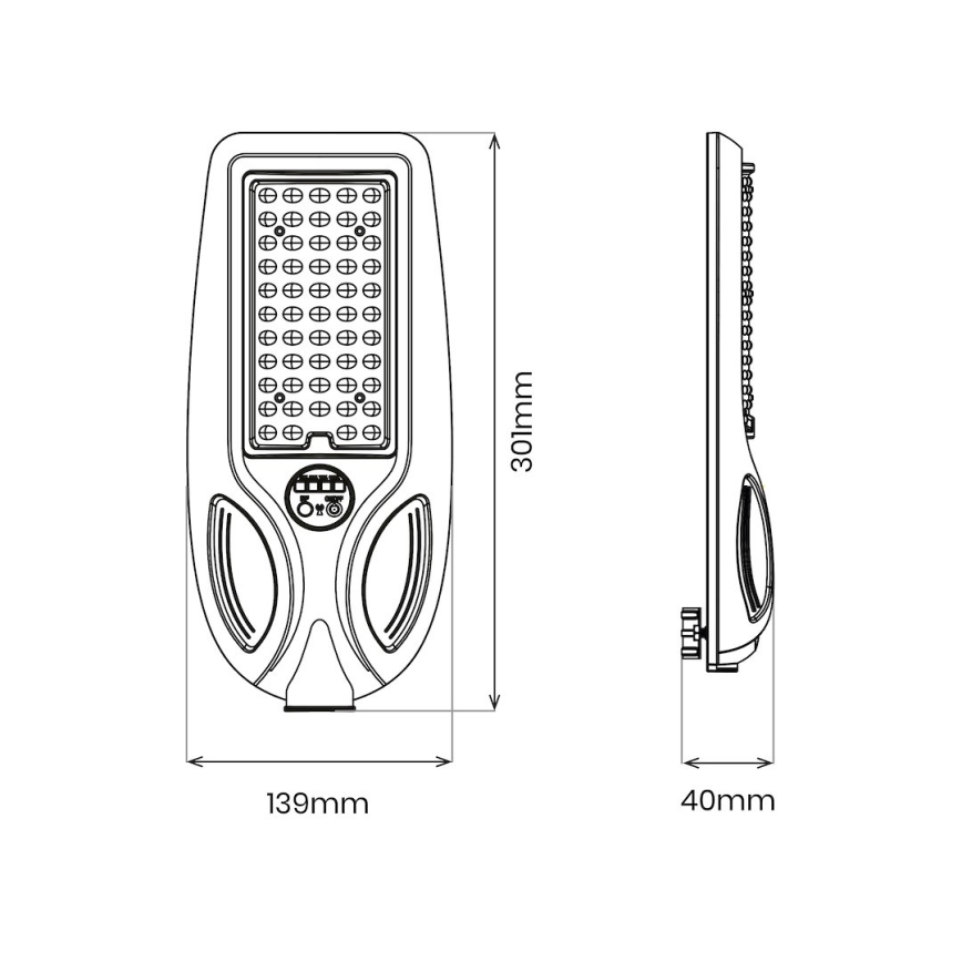 Lampă stradală solară LED dimabilă cu senzor VENICE LED/50W/3,2V 4000 mAh IP65 neagră + telecomandă