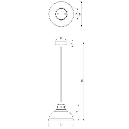 Lampa suspendata ALTAR 1xE27/60W roșu