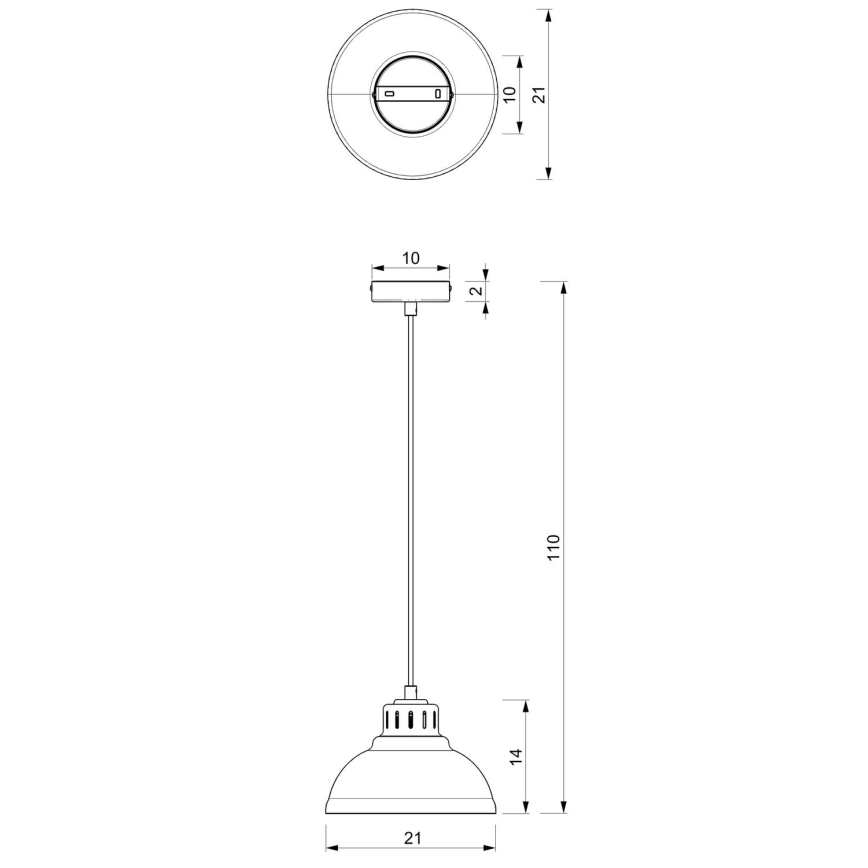 Lampa suspendata ALTAR 1xE27/60W roșu
