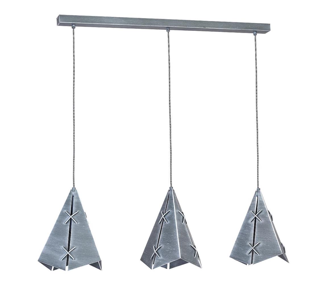 Lampa suspendata CONALL 3xE27/60W patină argintiu