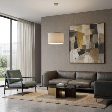 Lampă suspendată cu cablu ARDEN 1xE27/15W/230V Ø 25 cm, bej