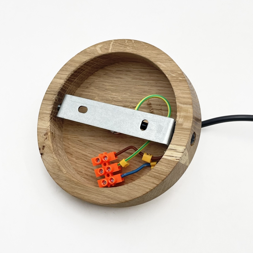 Lampă suspendată cu cablu ASTA 1x E27/60W/230V Ø 28 cm, stejar