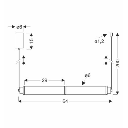 Lampă suspendată cu cablu CORTE LED, 18 W, 230 V, neagră