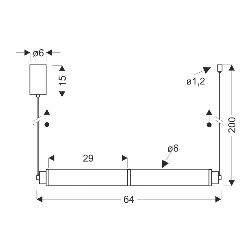 Lampă suspendată cu cablu CORTE LED, 18 W, 230 V, neagră