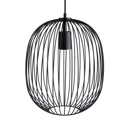 Lampă suspendată cu cablu OVELLA 1xE27/15W/230V Ø 34 cm neagră
