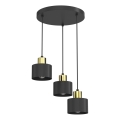 Lampă suspendată cu cablu PARKLA 3xE27/15W/230V, negru