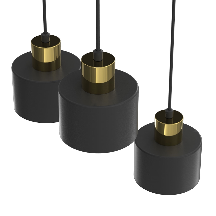 Lampă suspendată cu cablu PARKLA 3xE27/15W/230V, negru