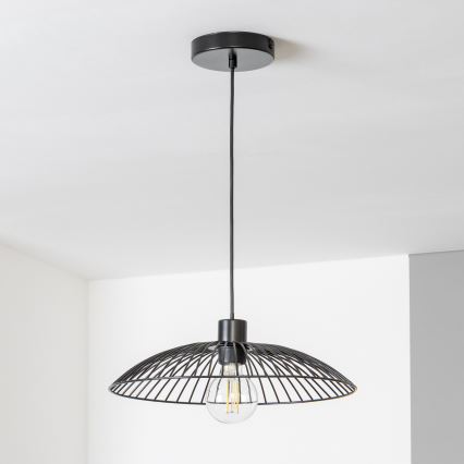 Lampă suspendată LED pe cablu CERIA WIRE 1xE27/40W/230V, Ø 38 cm, negru