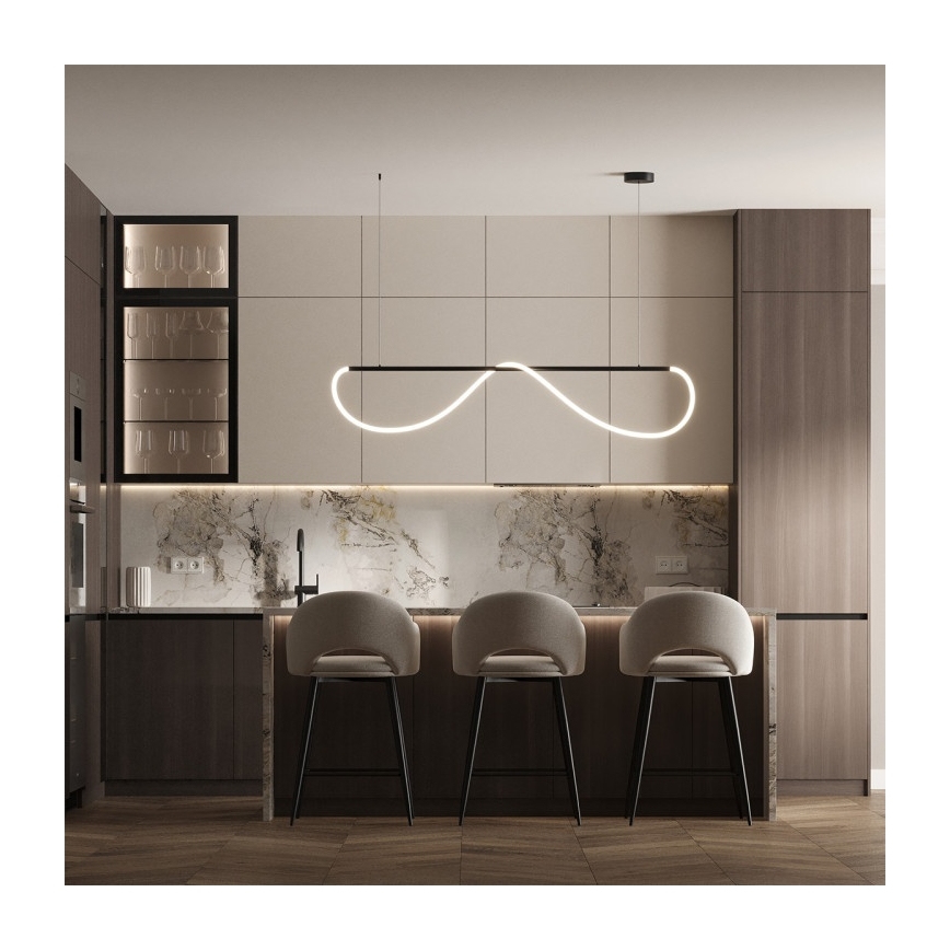 Lampă suspendată LED pe cablu MELECA, 36W, 230V, 3000/4000/6000K, 160 cm, negru