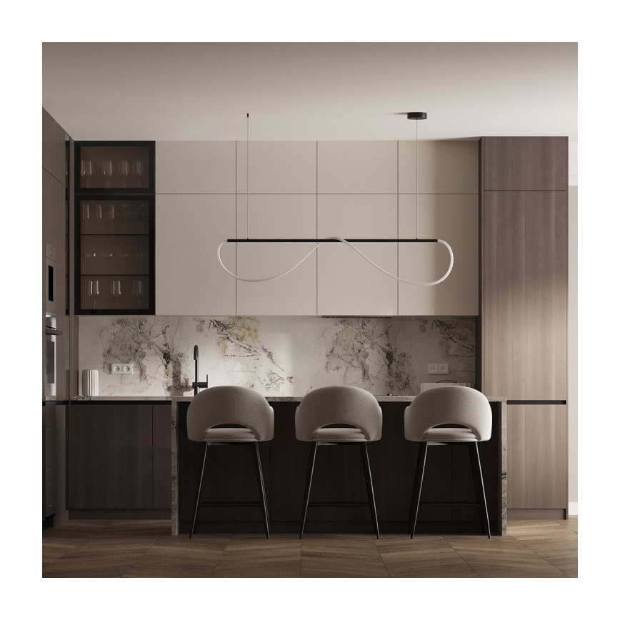 Lampă suspendată LED pe cablu MELECA, 36W, 230V, 3000/4000/6000K, 160 cm, negru