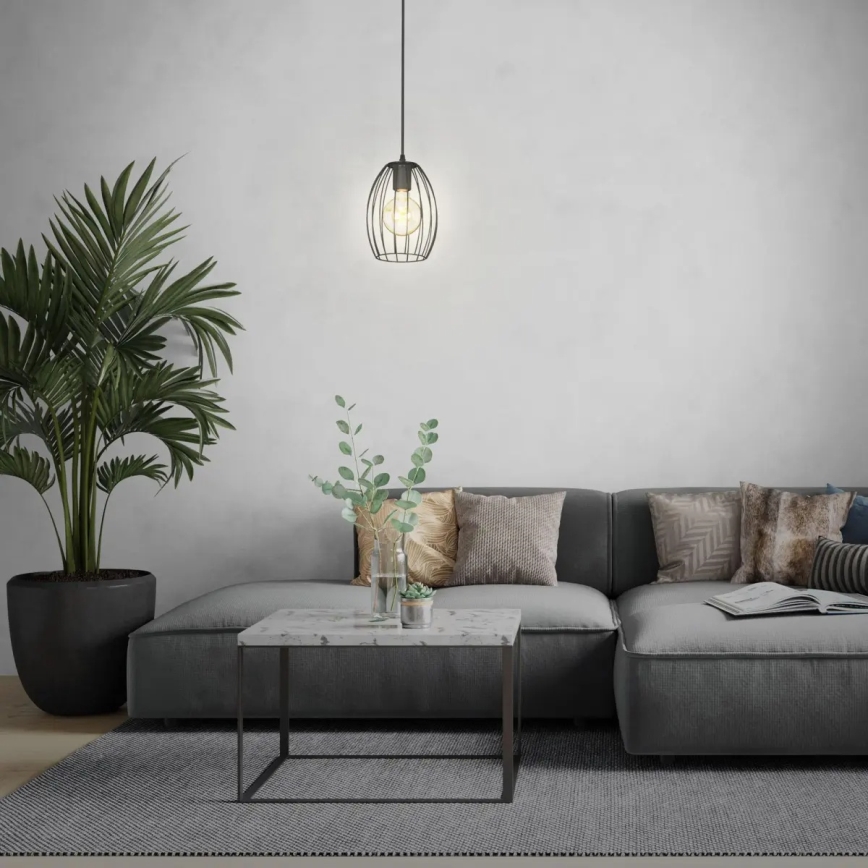 Lampă suspendată pe cablu 1xE27/60W/230V, neagră