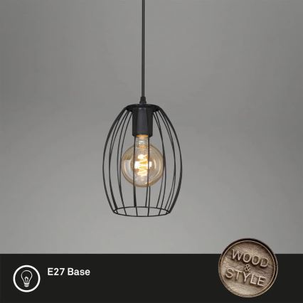 Lampă suspendată pe cablu 1xE27/60W/230V, neagră