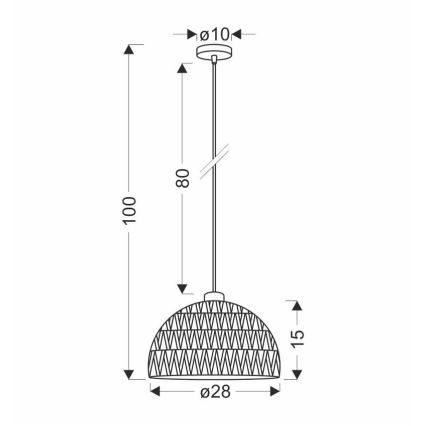 Lampă suspendată pe cablu BALLI 1xE27/40W/230V bej