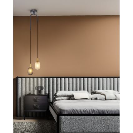 Lampă suspendată pe cablu CACTUS 2xG9/5W/230V gri/alb