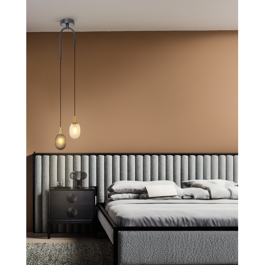 Lampă suspendată pe cablu CACTUS 2xG9/5W/230V gri/alb