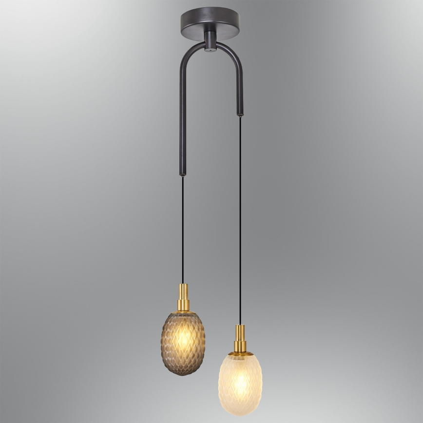 Lampă suspendată pe cablu CACTUS 2xG9/5W/230V gri/alb