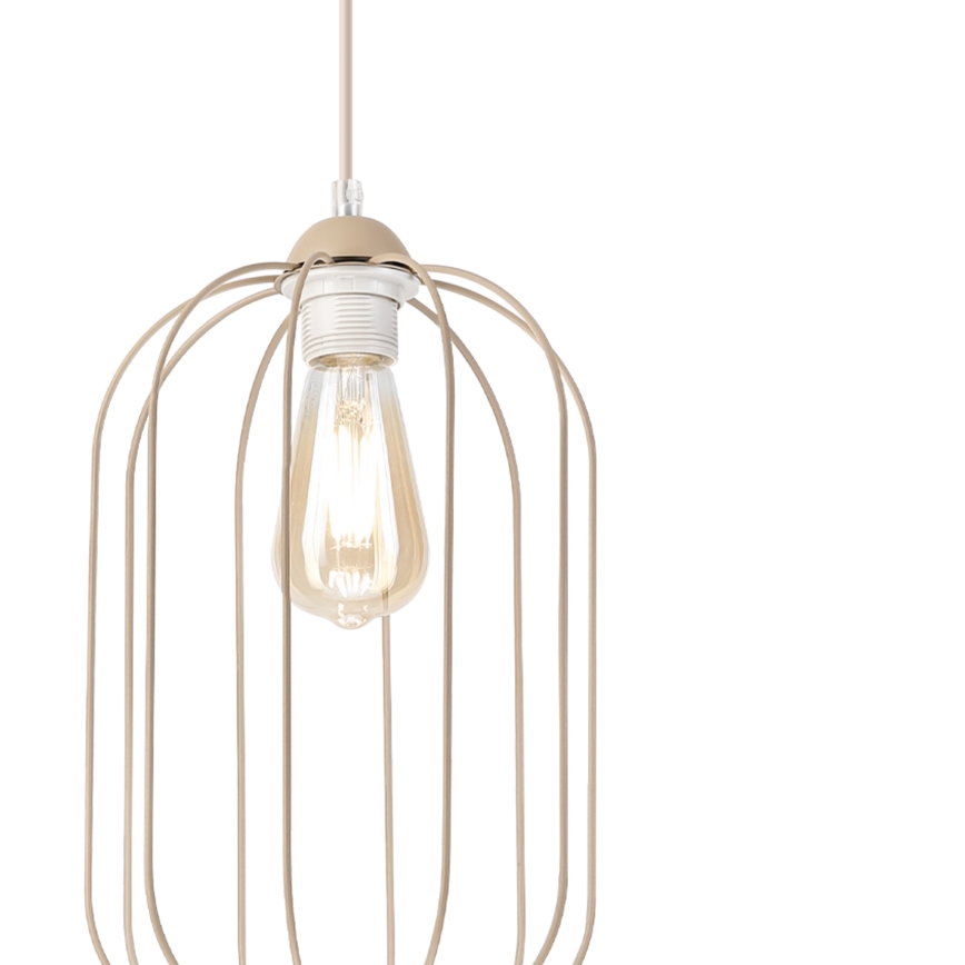Lampă suspendată pe cablu DESTELLO 1xE27/15W/230V Ø 21 cm bej