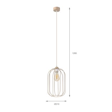 Lampă suspendată pe cablu DESTELLO 1xE27/15W/230V Ø 21 cm bej