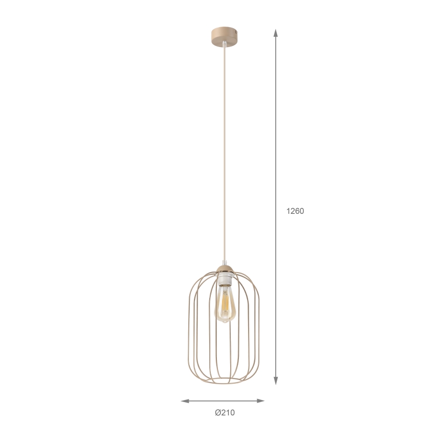 Lampă suspendată pe cablu DESTELLO 1xE27/15W/230V Ø 21 cm bej