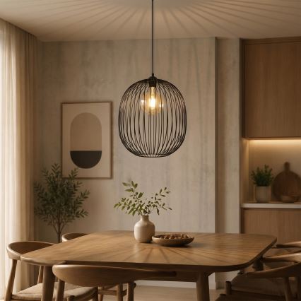 Lampă suspendată pe cablu DESTELLO 1xE27/15W/230V Ø 33 cm negru