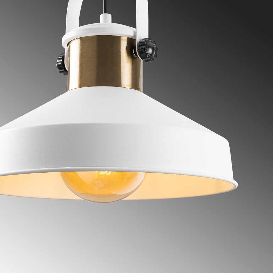 Lampă suspendată pe cablu DODO, 1xE27/40W/230V, alb/bronzat