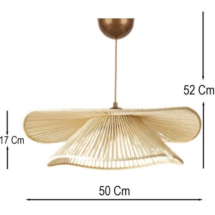 Lampă suspendată pe cablu DUVELA 1xE27/40W/230V bej