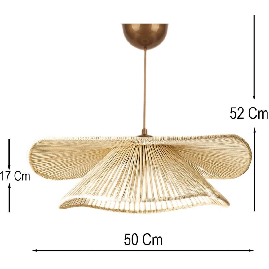 Lampă suspendată pe cablu DUVELA 1xE27/40W/230V bej