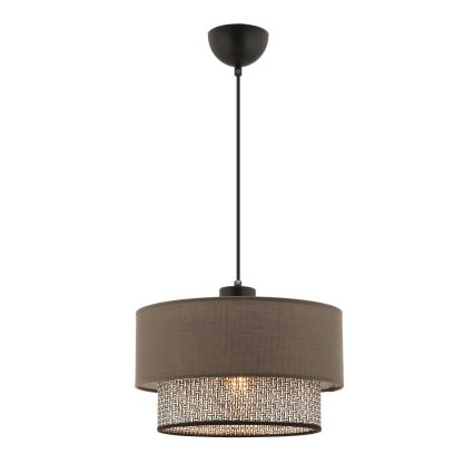 Lampă suspendată pe cablu ECHO 1xE27/60W/230V maro/gri