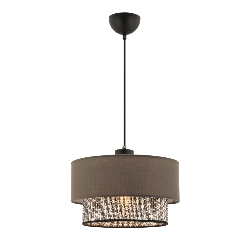 Lampă suspendată pe cablu ECHO 1xE27/60W/230V maro/gri