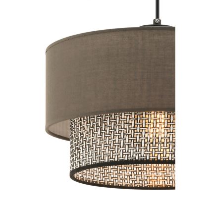 Lampă suspendată pe cablu ECHO 1xE27/60W/230V maro/gri